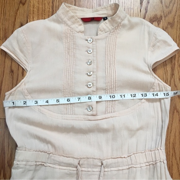 Vintage 80’s Button Front Nude Midi Dress - Picture 4 of 15